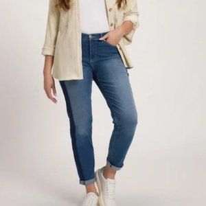 EUC, Lands’ End Mid Rise Slim Jeans w/Contrast Stripe, 20W